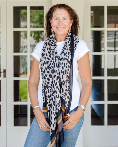Estelle Leopard in Neutrals Autumn/Winter Scarf