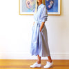 Lillie Blue & White Linen Mix Dress