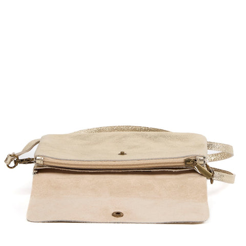 Maison Fanli - Line Metallic Clutch Cross Body Bag - Gold
