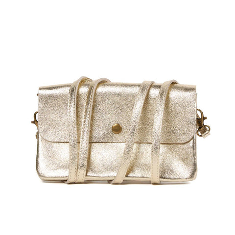 Maison Fanli - Line Metallic Clutch Cross Body Bag - Gold