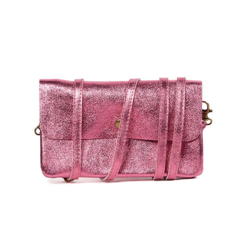 Maison Fanli -  Line Metallic Clutch Cross Body Bag - Candy