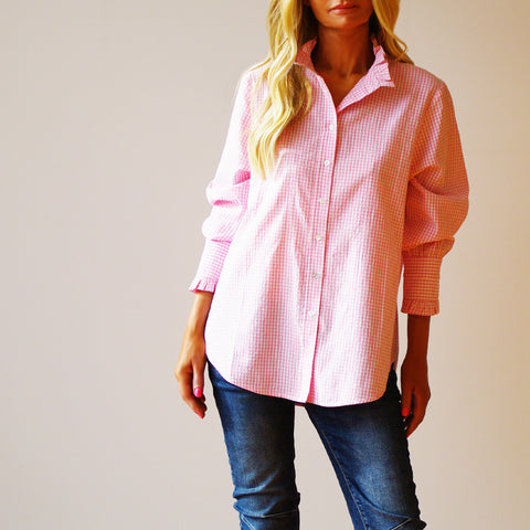 Lottie Shirt - Pink & White Check