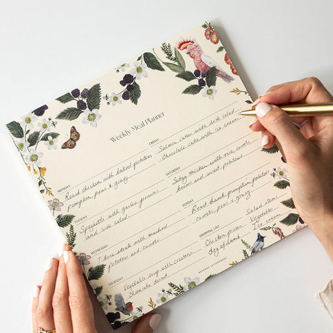 Meal Planner Notepad - Cockatoo