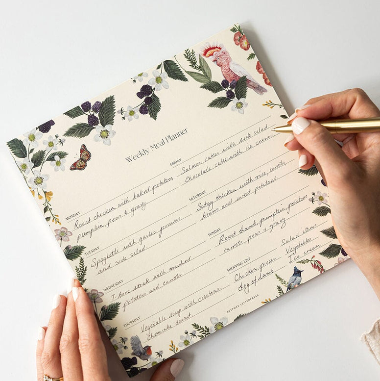 Meal Planner Notepad - Cockatoo