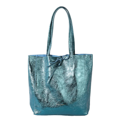 Maison Fanli Medium Tote - Metallic Emerald