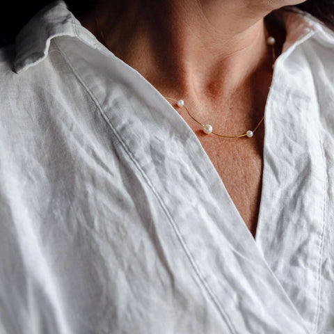 Gold Multi Pearl Necklace