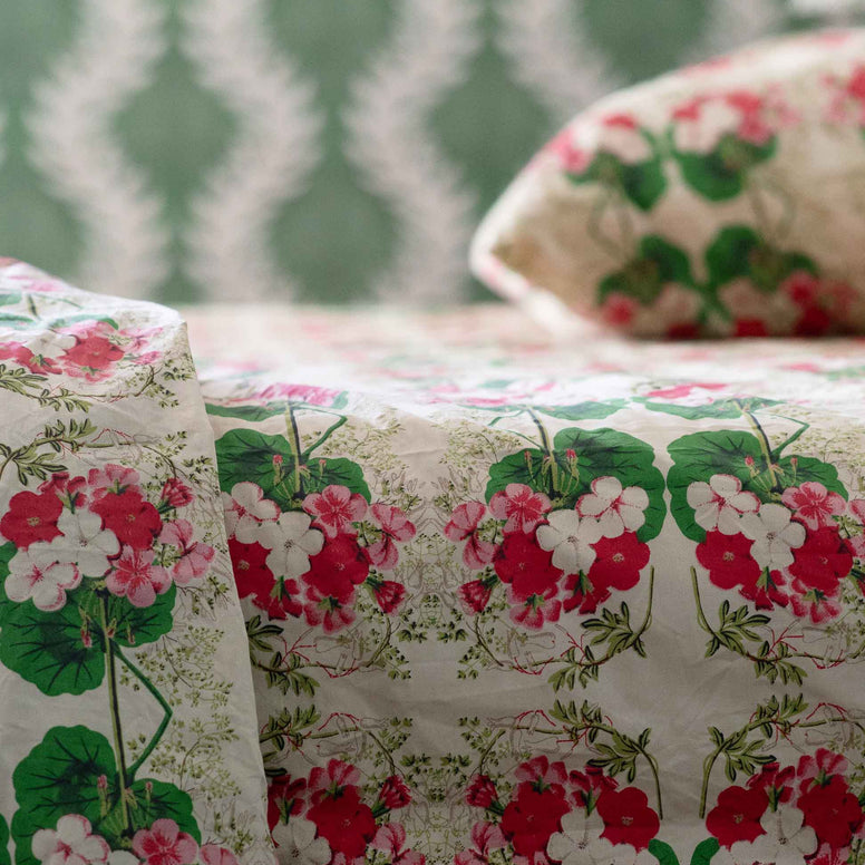 Sheet Set in Pelargonium - Organic Cotton