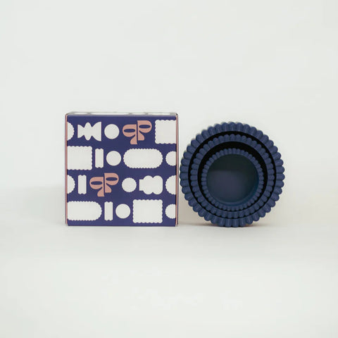 Scalloped Trinket Bowl Set - Navy Blue