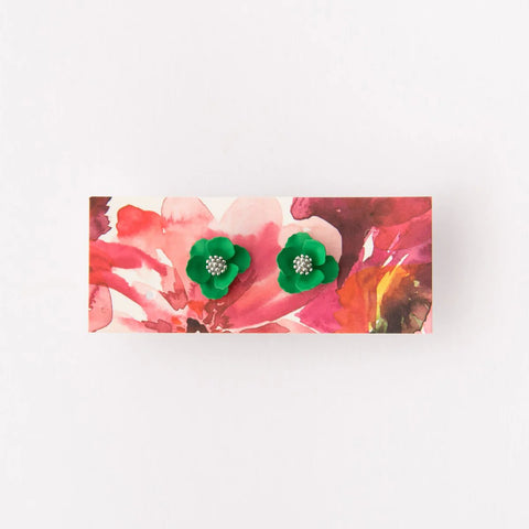 Mid Bloom Stud Earrings - Emerald