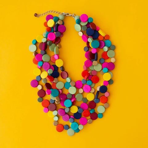 Smartie Multi Strand Wood Necklace