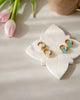 Astrid Hoop Earrings with Rose Quartz Stone Bead