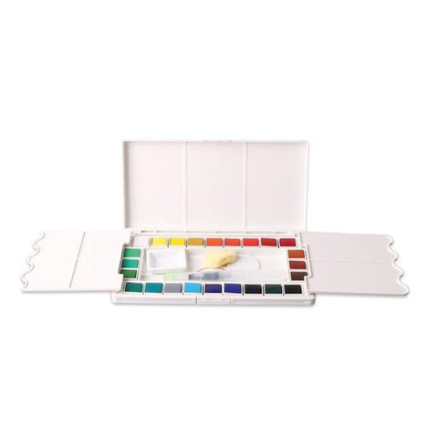24 WATERCOLOUR PAN ARTIST PLEIN AIR/TRAVEL SET.
