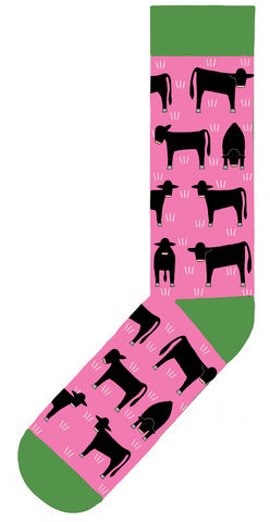 Angus On Pink Cotton Socks