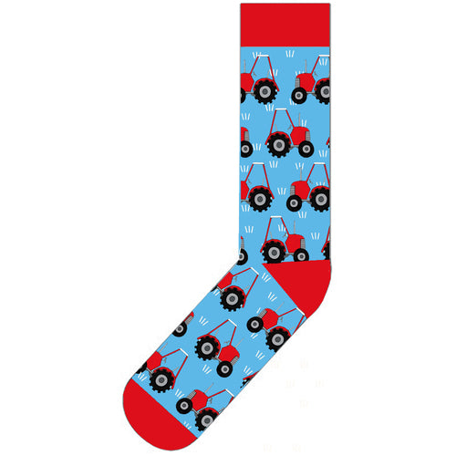 Red Tractors Cotton Socks