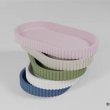 Scalloped Trinket Tray - Navy Blue