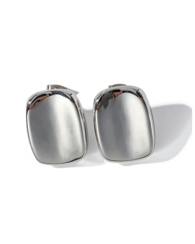 Grace Silver Sculpted Stud Earrings