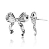 Juju Bow Stud Earrings in Silver
