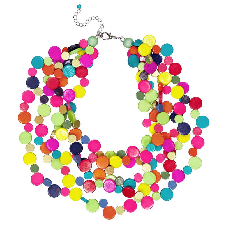 Smartie Multi Strand Wood Necklace