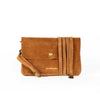 Maison Fanli - Line Suede Clutch Cross Body Bag - Dark Camel