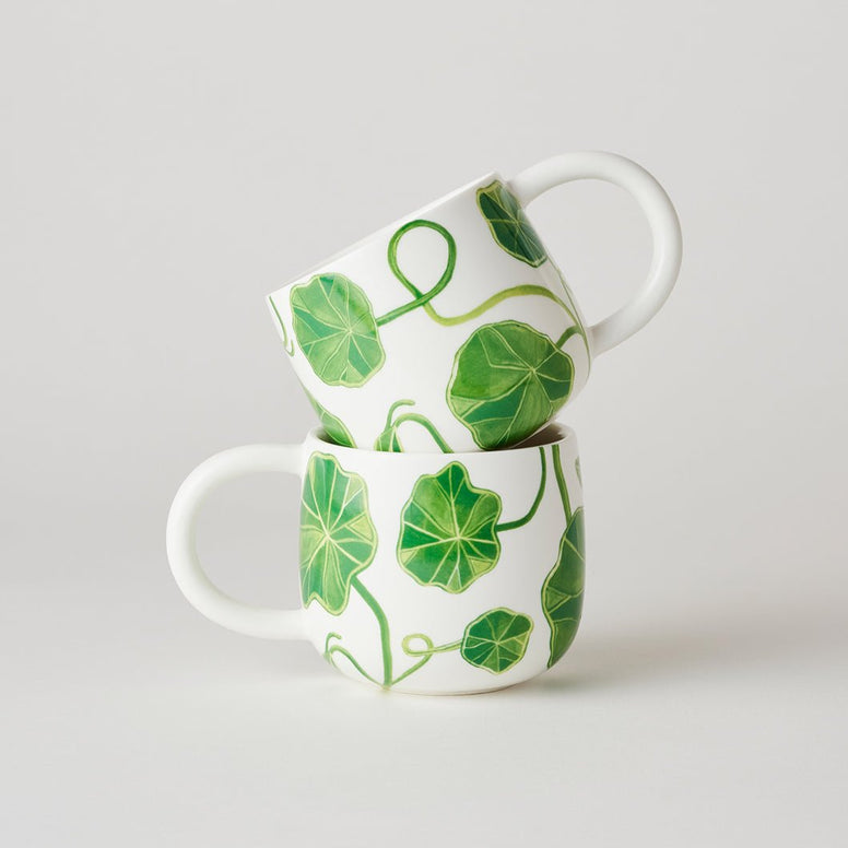 Angus & Celeste Sunny Day Mugs Two Set - Green Nasturtium