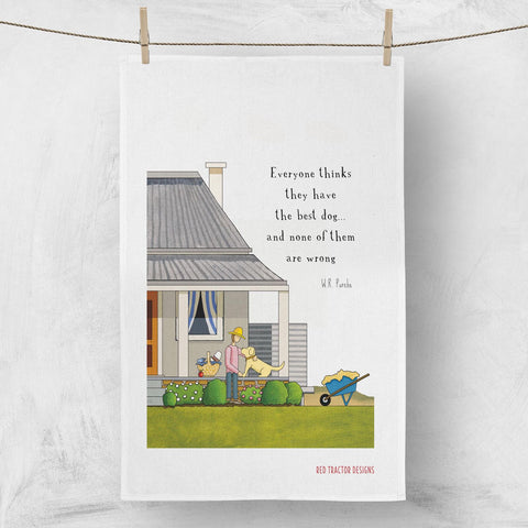 The Best Dog - 100% Linen Tea Towel