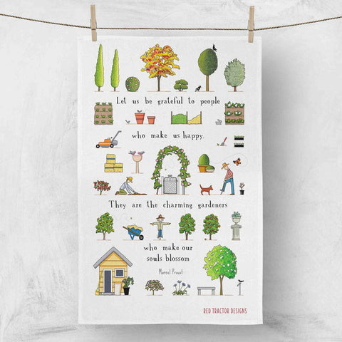 A Day in the Garden - 100% Linen Tea Towel