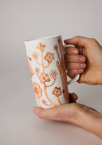 Angus & Celeste Tall Tea Mug - Pink Sienna Jungle