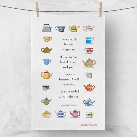 Tea Will Warm You - 100% Linen Tea Towel