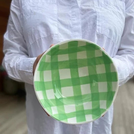 SMALL GREEN GINGHAM BOWL