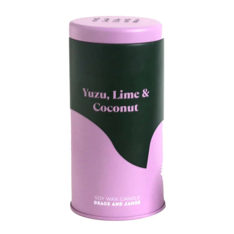YUZU, LIME & COCONUT - AROMATIC SOY WAX CANDLE 70 HOUR