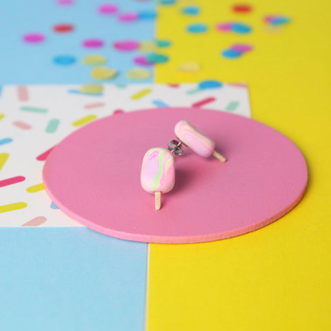 Rainbow paddle pop earrings