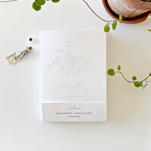 emily lex studio - Potted plants paintable notecards