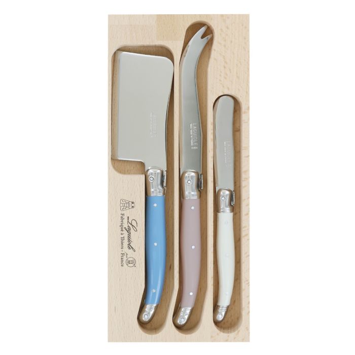 Andre Verdier Debutant Cheese Knife 3pcs Set Jardin Multi Cleaver 21cm/Cheese 23cm/Pate 17cm