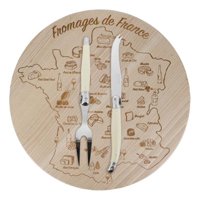 Andre Verdier Debutant Cheese Knife & Board 3pcs Set Ivory