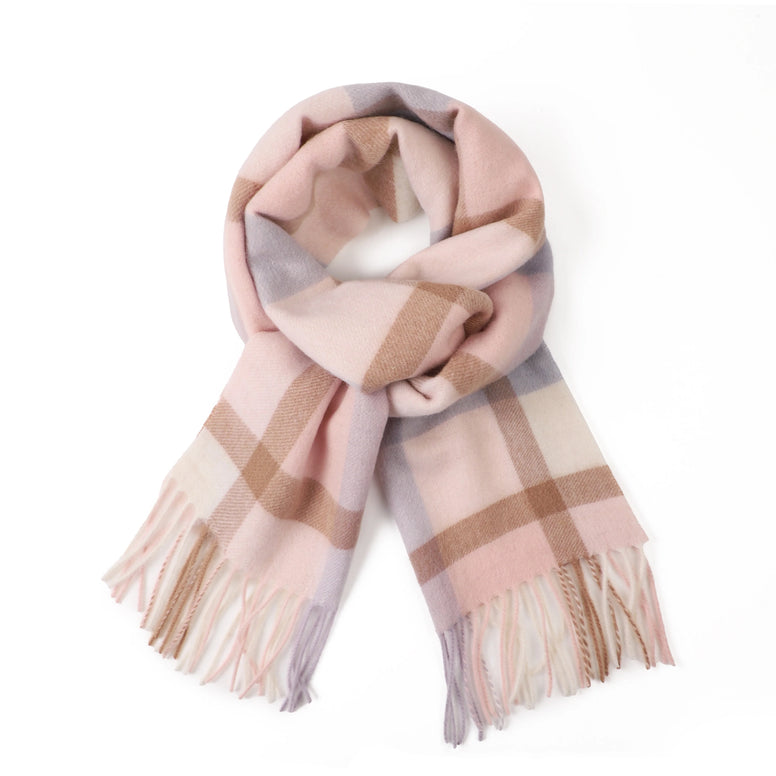 Winter Woollen Check Scarf - Nell