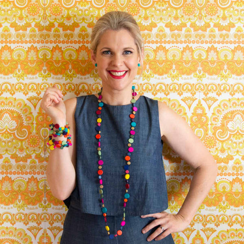 Smartie Long Single Strand Wood Necklace