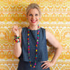 Smartie Long Single Strand Wood Necklace