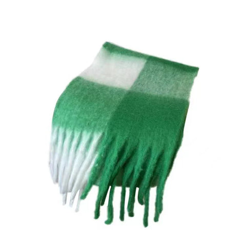 Charlie Checker Winter Scarf - Green And White