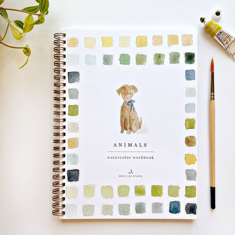 PRE ORDER emily lex studio - Animals watercolour workbook