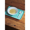 Linen Coated Tray (Large) Mint White Check