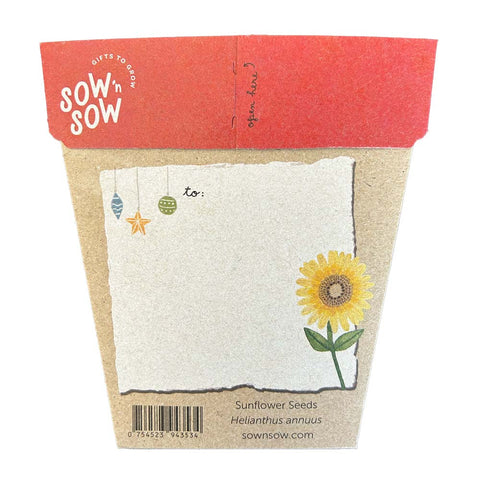 Sow 'n Sow Christmas Sunflower Gift of Seeds