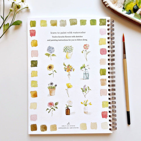 PRE ORDER emily lex studio - Flowers watercolor workbook