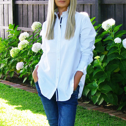 Maple - Cotton Shirt in White