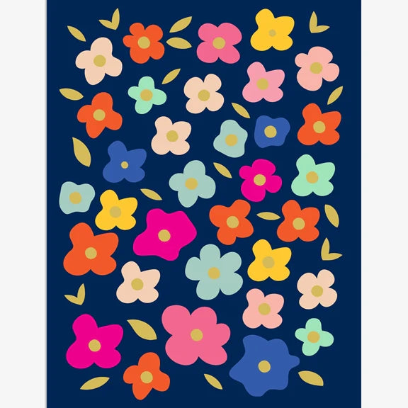 Navy Floral - 8Pk Notecards