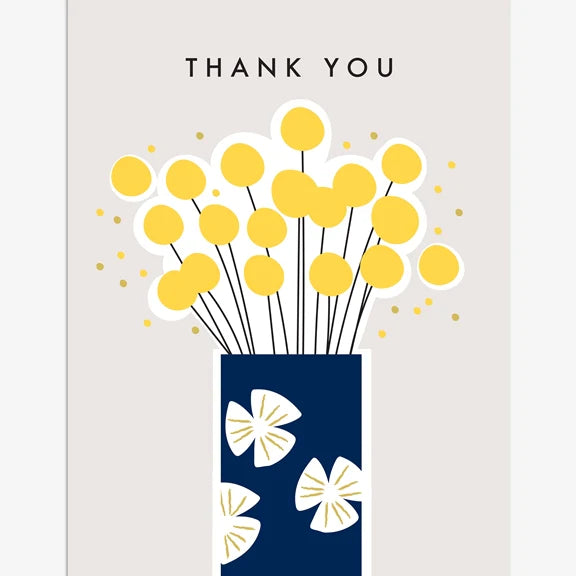 Thank You Yellow Flower Card Pack - 8Pk