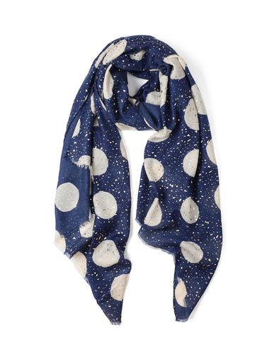 Odette Spot in Navy Autumn/Winter Scarf
