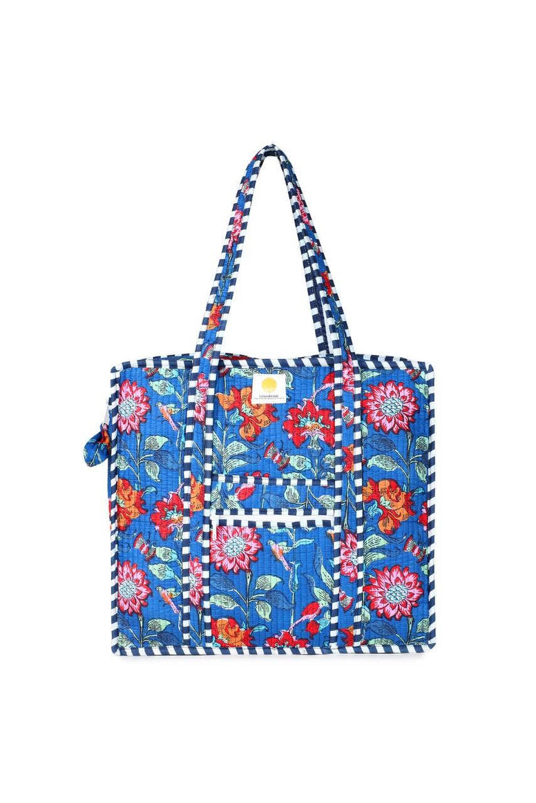 Hi Handmade - Cotton Tote Bag With Zip - Blue