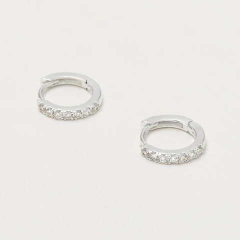 Hoop Earrings with White CZ