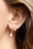 Star Drop Hoop Earrings - Silver Plated