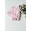 Linen Tea Towel - Beige Pink Stripe